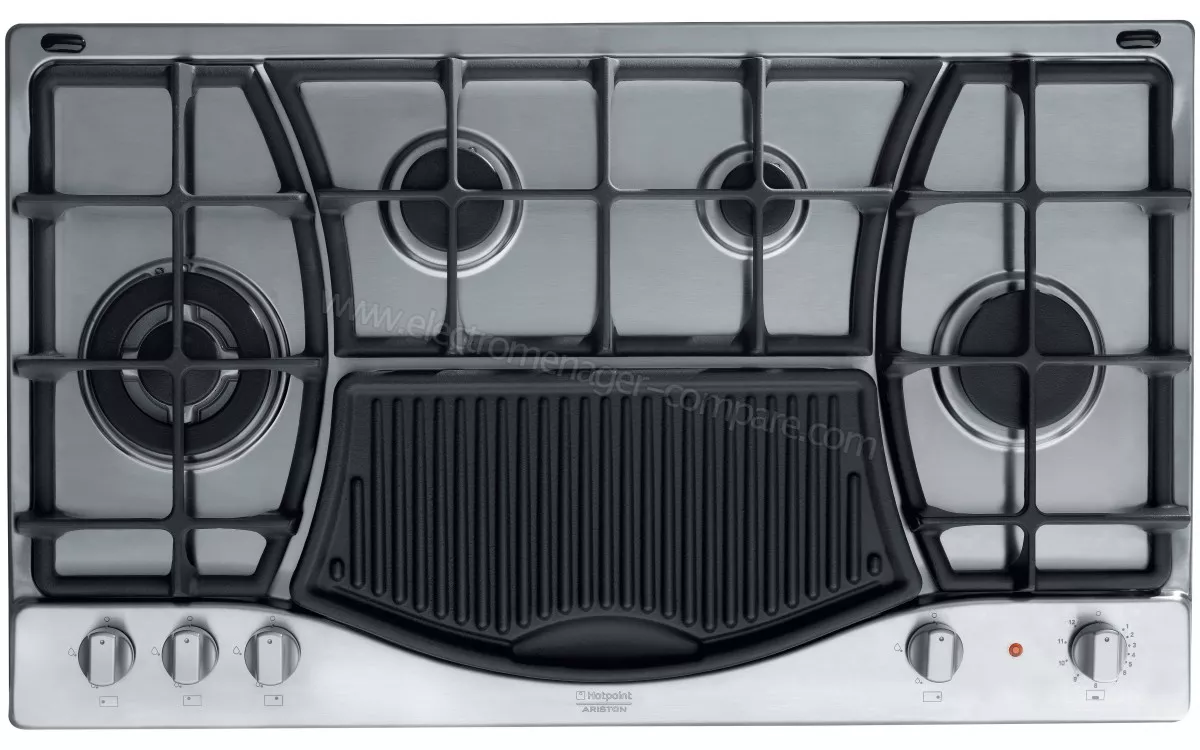 PH941MSTBGH/HA PLAQUE ARISTON 90CM INOX 4 ZONES GAZ + 1 ZONE ELEC - 1