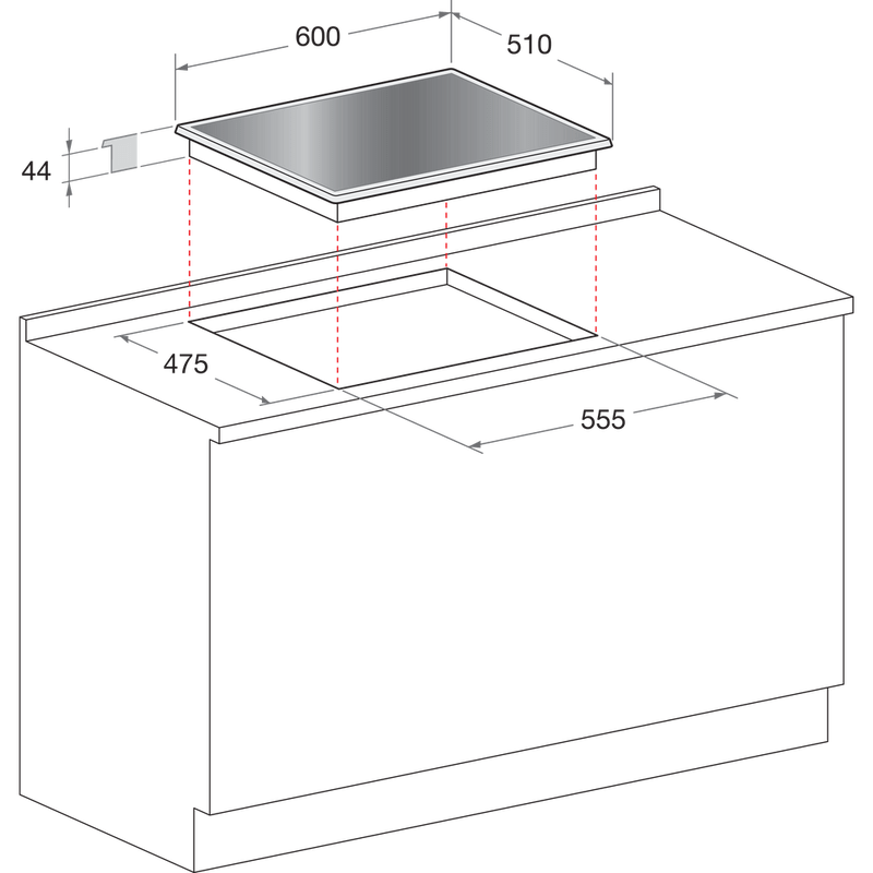TQG641/HA(ICE) PLAQUE ARISTON A GAZ GLASS 60CM - 1