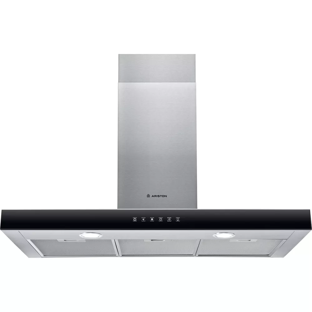 AHBS9.7FLTIX HOTTE ARISTON CHEMINÉE 90CM INOX FINITION EN VERRE - 0