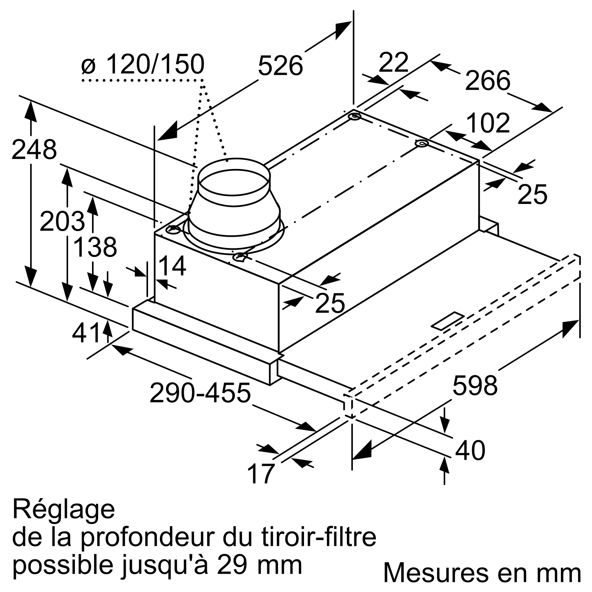 LI64MB521 Hotte Télescopique 60 Cm 388m³/H  Siemens iQ100 - 6