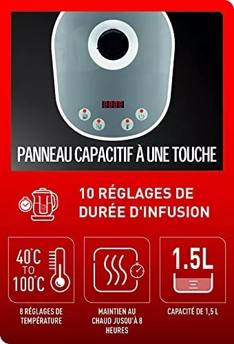 BJ551B10 THEIERE ELECTRIQUE 8 Niveaux TEFAL  1.5L 1430W - 4