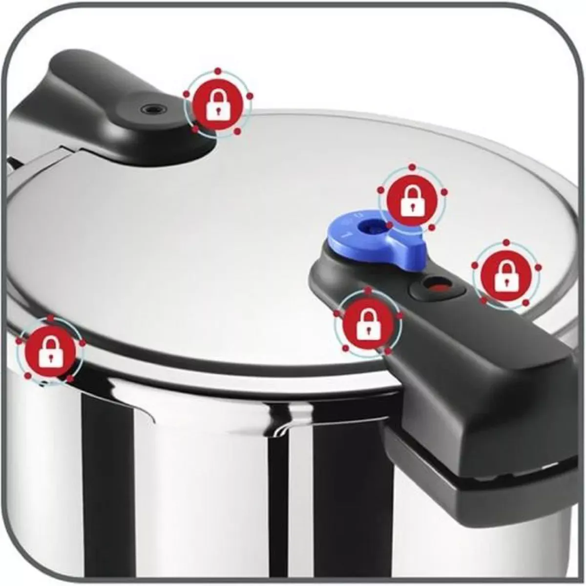 P3071400/07 Cocotte Autocuiseur TEFAL 8 L Acier inoxydable - 5