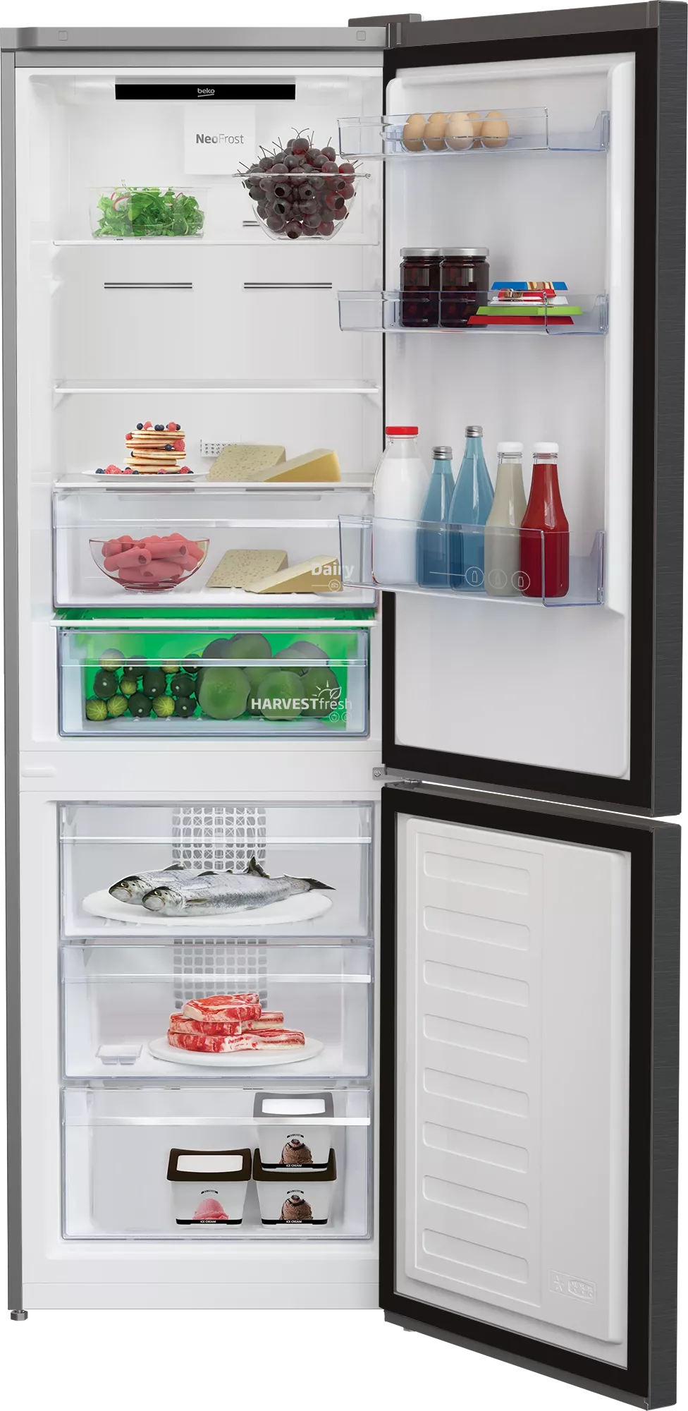 RCNE450XBR Réfrigérateur  BEKO 450L NOIR combiné - 3