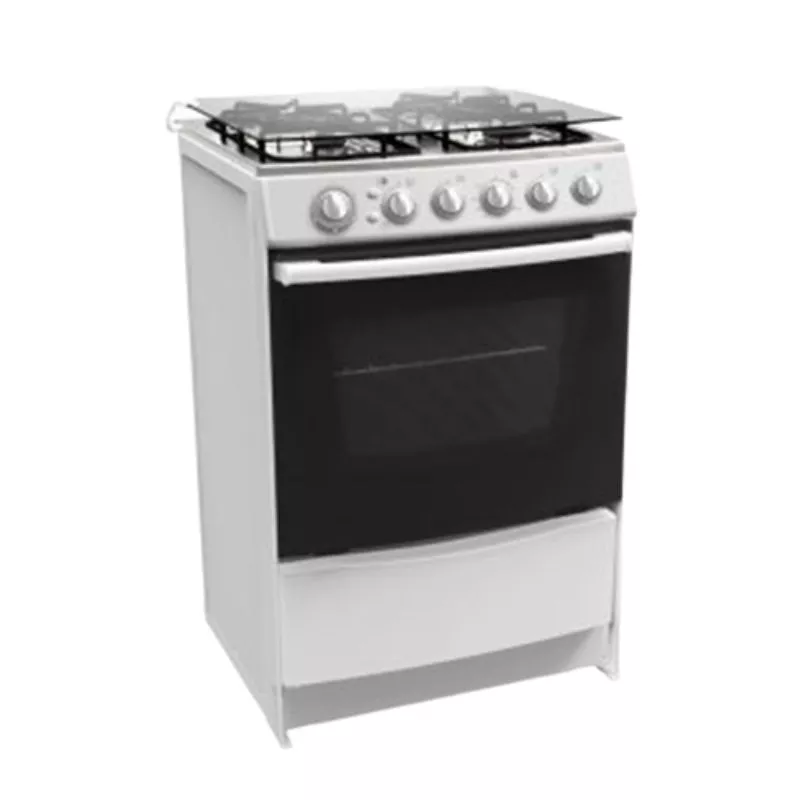 MAX-KF60B Cuisinière Maxwell 4 FEUX 60cm Fonte Ventilé Blanc - 0