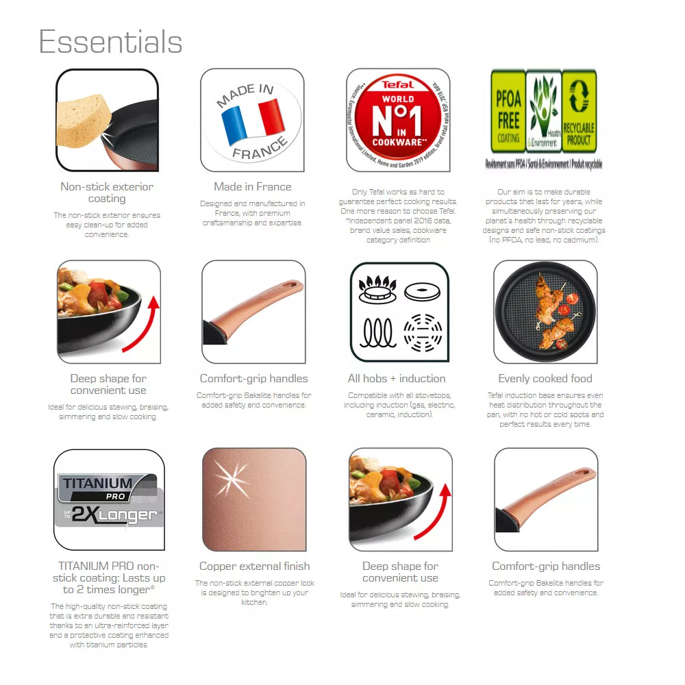 G1173202 SAUTEUSE TEFAL 24 CM TITNIUM Chef Delight - 3
