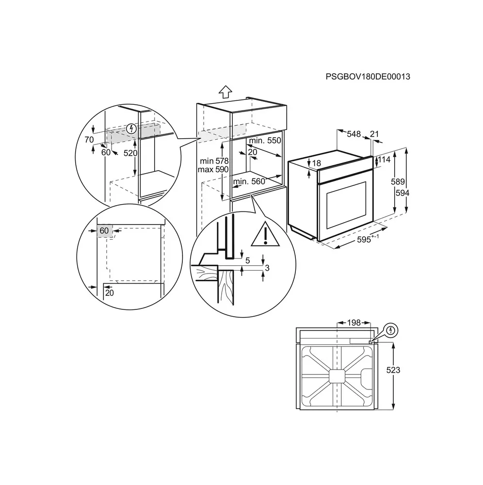 BEE641222M FOUR AEG ELEC 74L 60CM 12 PRG A+ Inox - 3