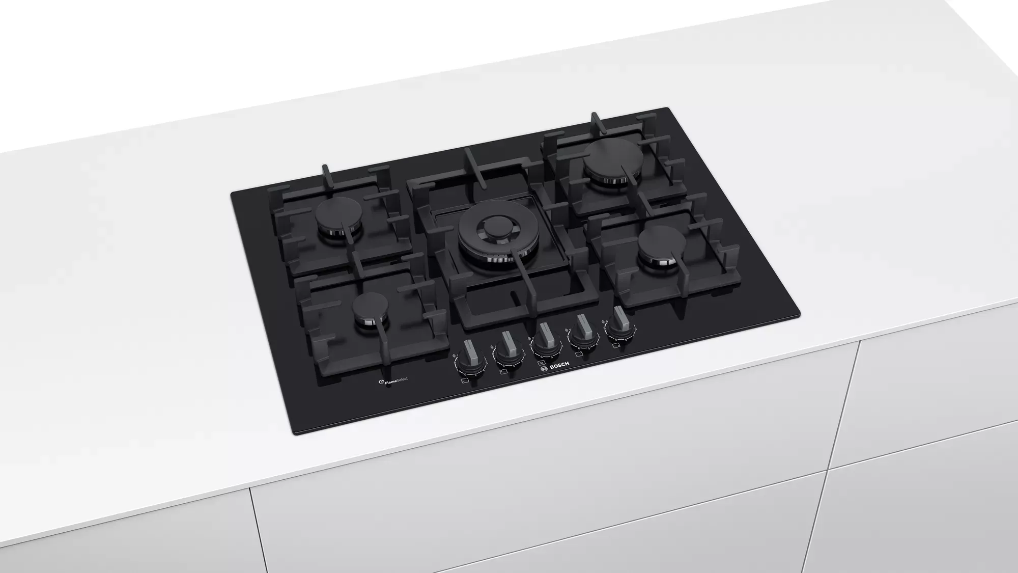 PPQ7A6B90 Plaque Bosch 75cm Séries 6  5 feux Noir En Verre - 5