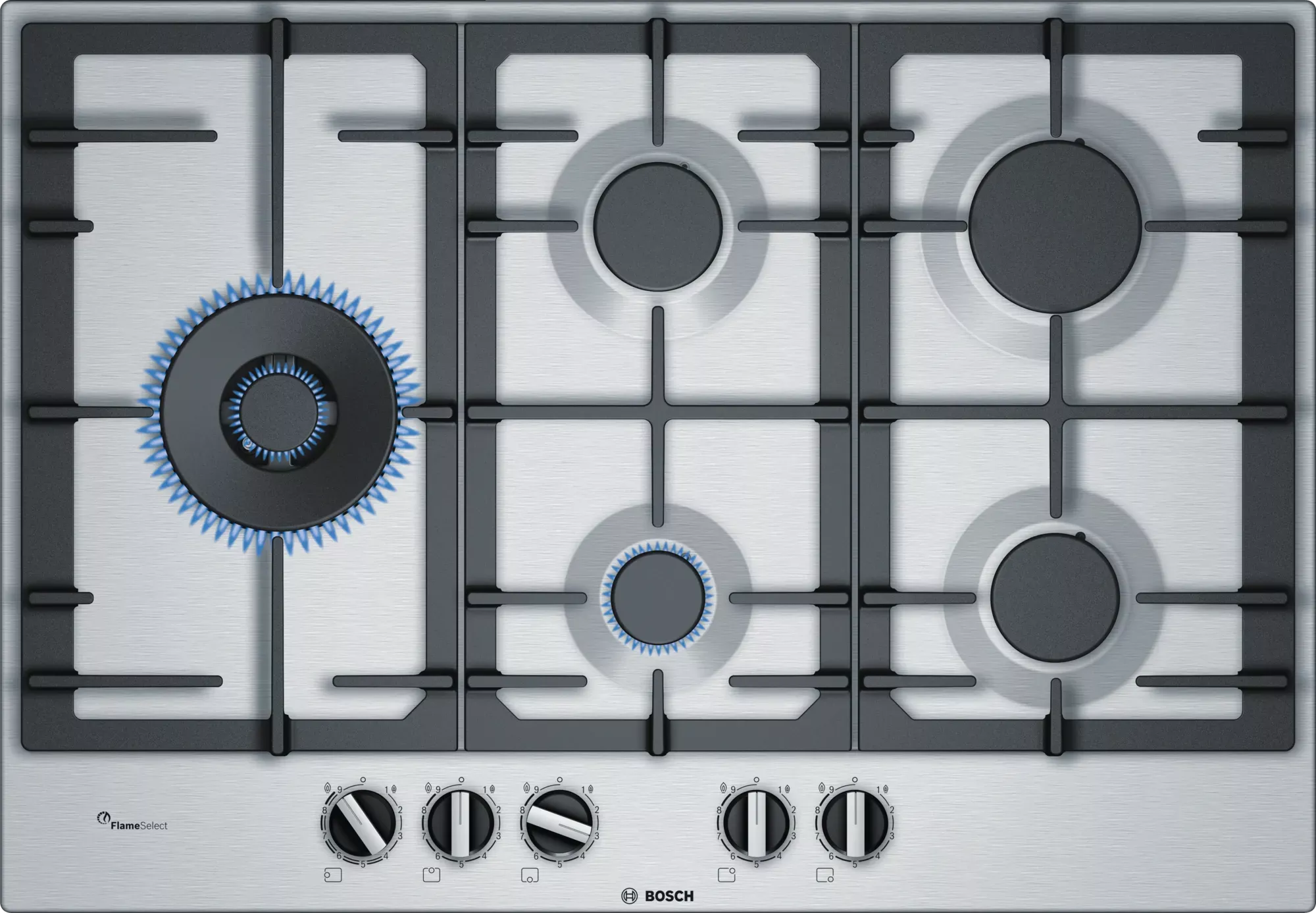 PCS7A5B90 Plaque Bosch 5 Feux 75Cm INOX serie6 - 0