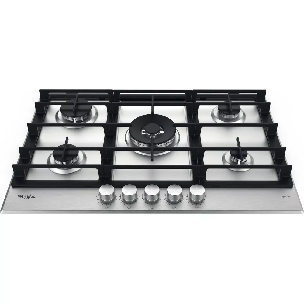 GMWL758/IXLFR Plaque WHIRLPOOL 75Cm 5 Feux Fonte Revêtement inox - 0