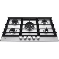 Plaque WHIRLPOOL 75Cm 5 Feux Fonte Revêtement inox