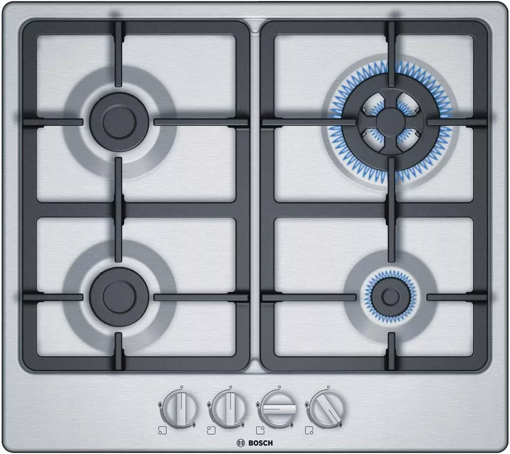 PGH6B5B90 PLAQUE BOSCH Série 4 à gaz 60 cm Acier inox - 0