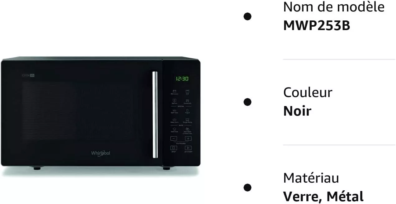 MWP253B MICRO ONDE WHIRLPOOL 900 W Noir - 4