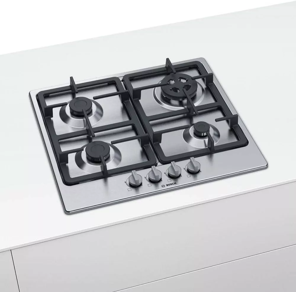 PGH6B5B90 PLAQUE BOSCH Série 4 à gaz 60 cm Acier inox - 1