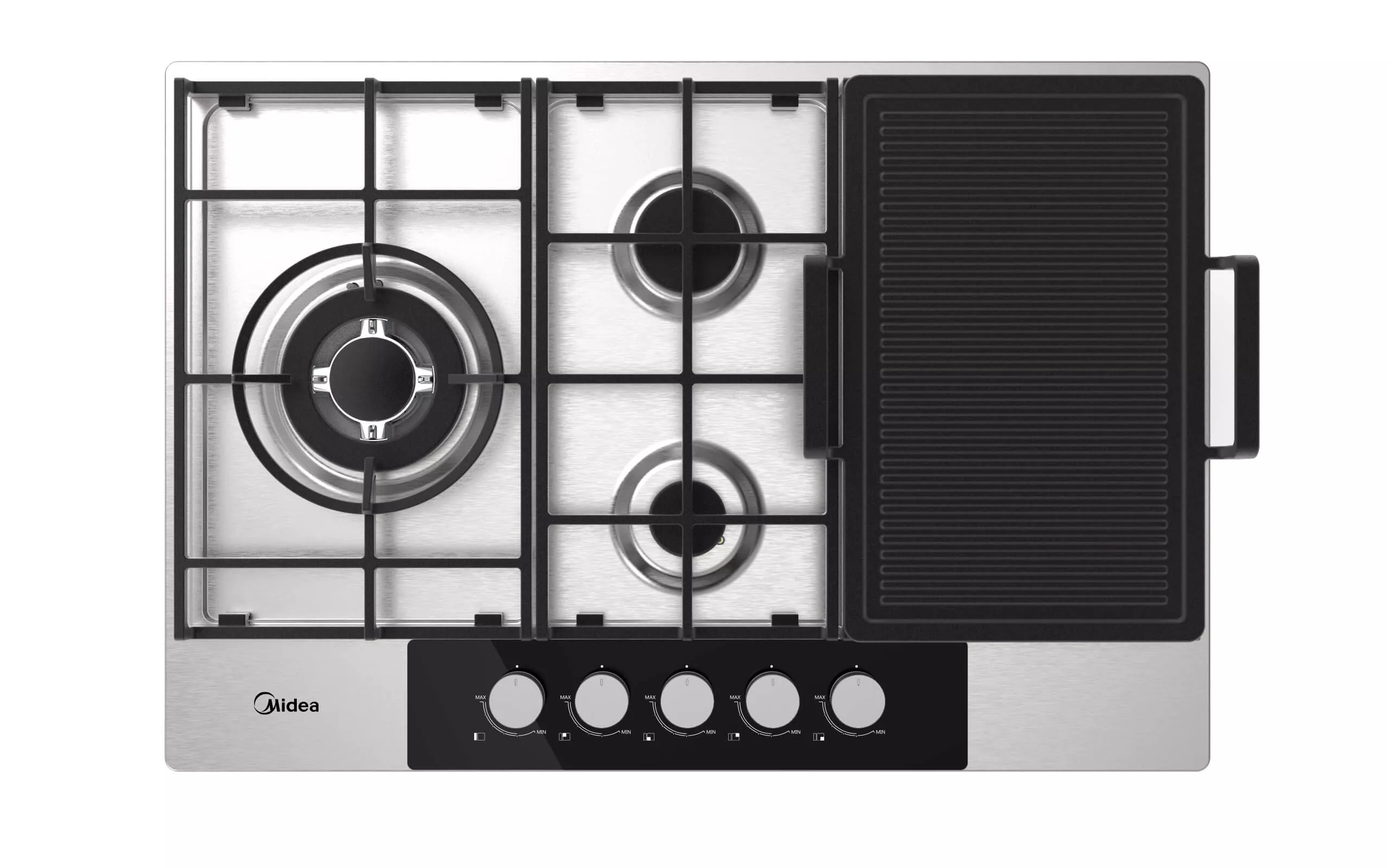 75SP021 PLAQUE 5 Feux MIDEA 75CM Inox MTD96 - 2