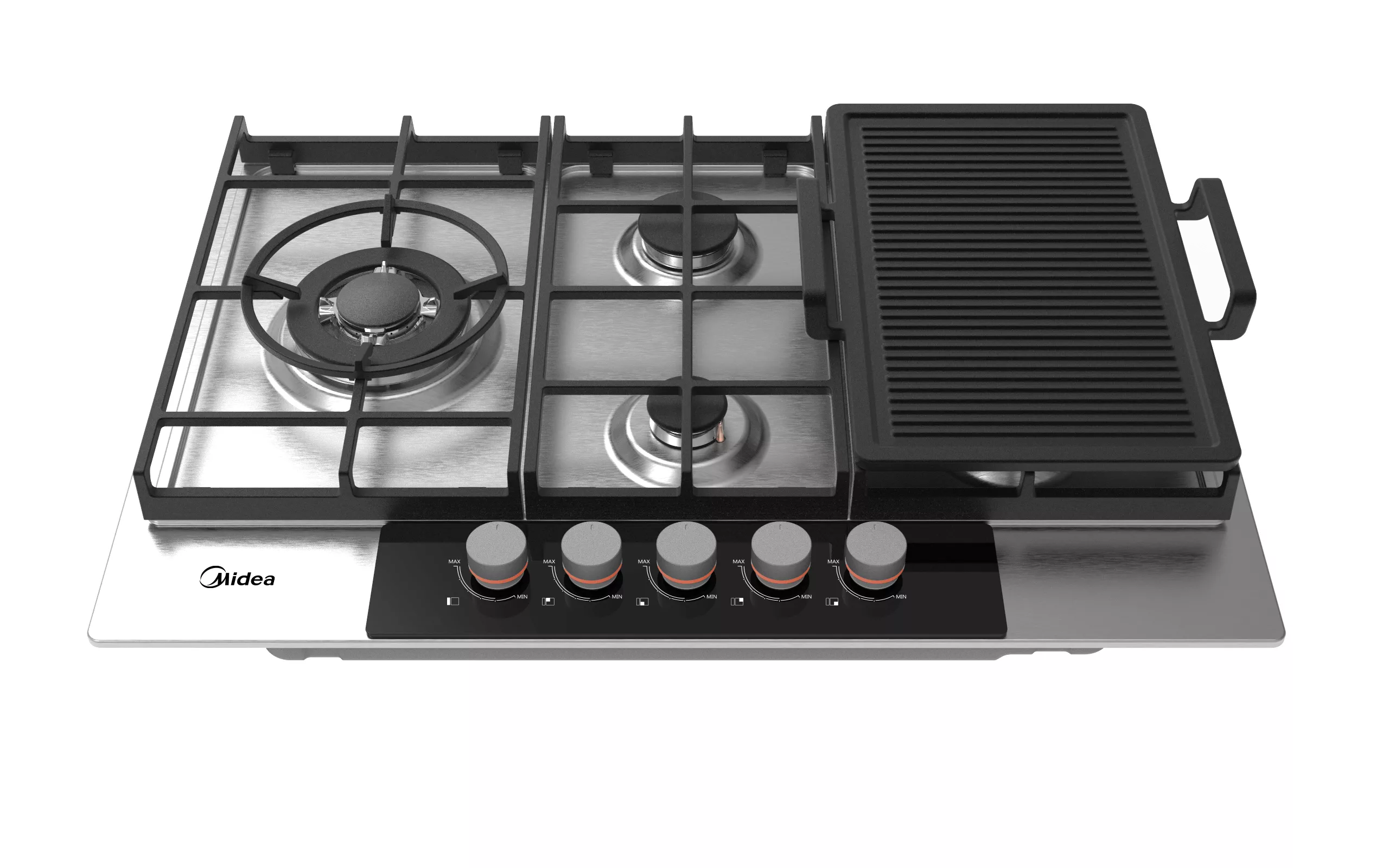75SP021 PLAQUE 5 Feux MIDEA 75CM Inox MTD96 - 0