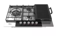 PLAQUE 5 Feux MIDEA 75CM Inox MTD96