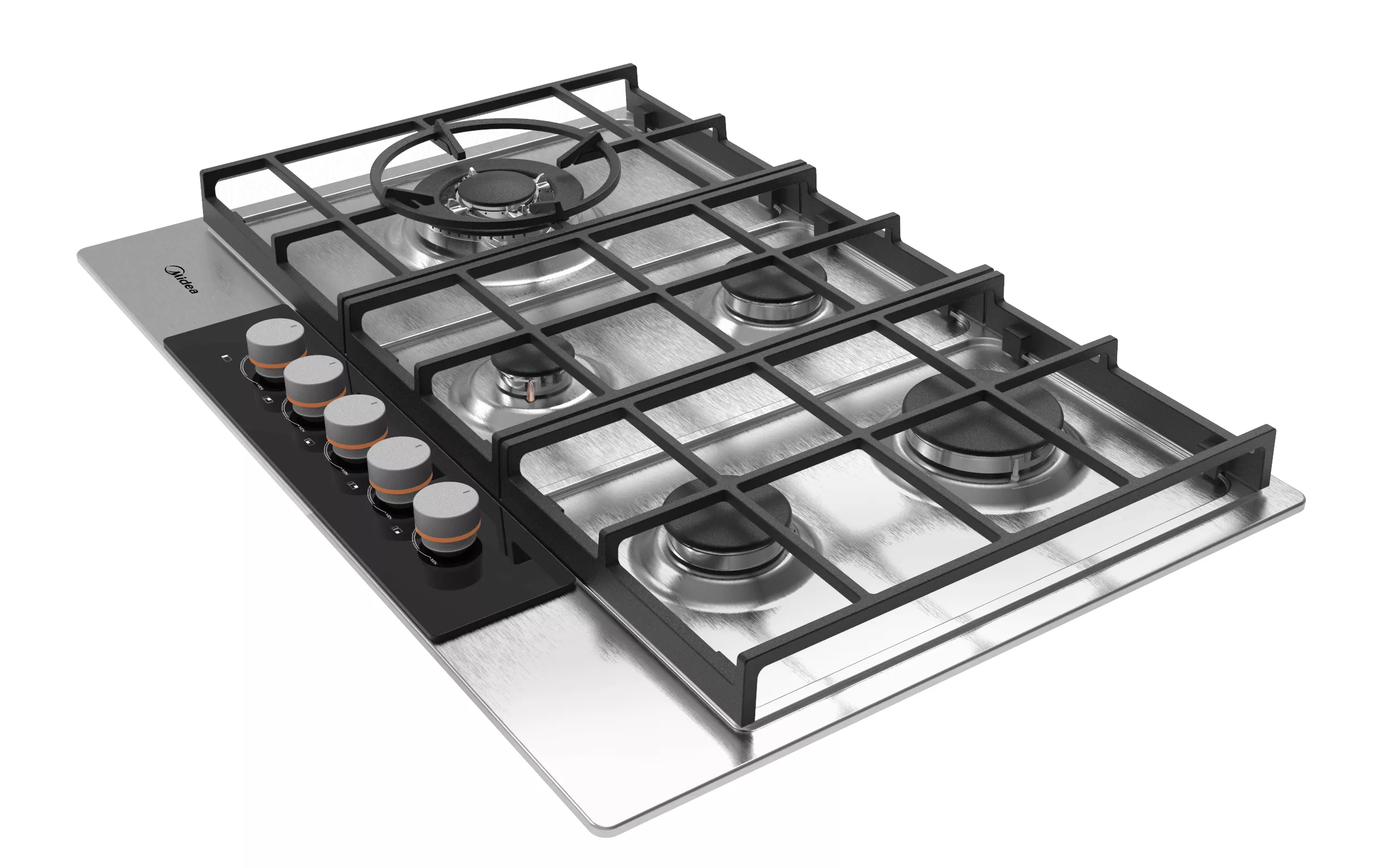 75SP021 PLAQUE 5 Feux MIDEA 75CM Inox MTD96 - 4