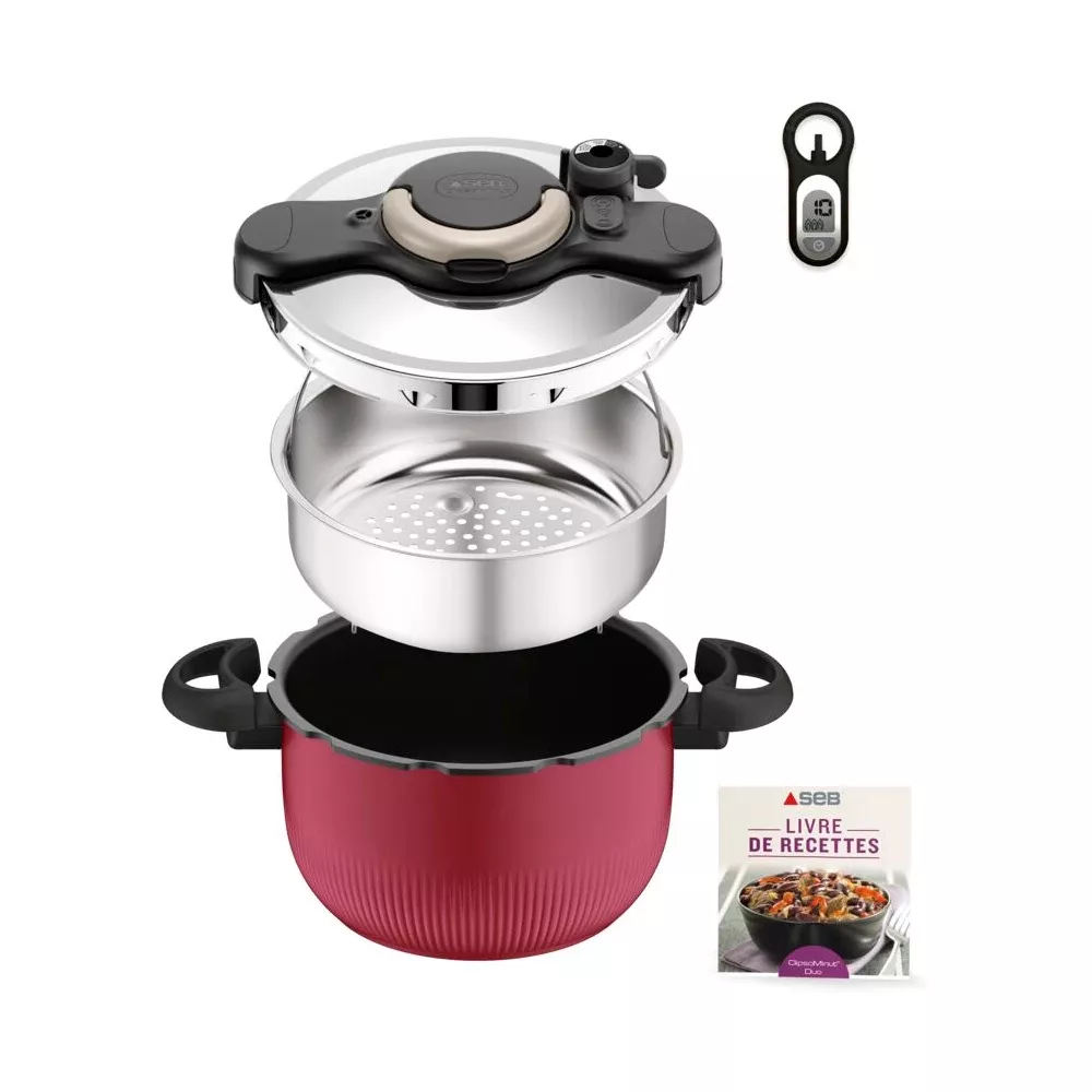 P4800702 COCOTTE MINUTE SEB CLIPSO 6 L + CLIPSOMINUT DELICE - 1