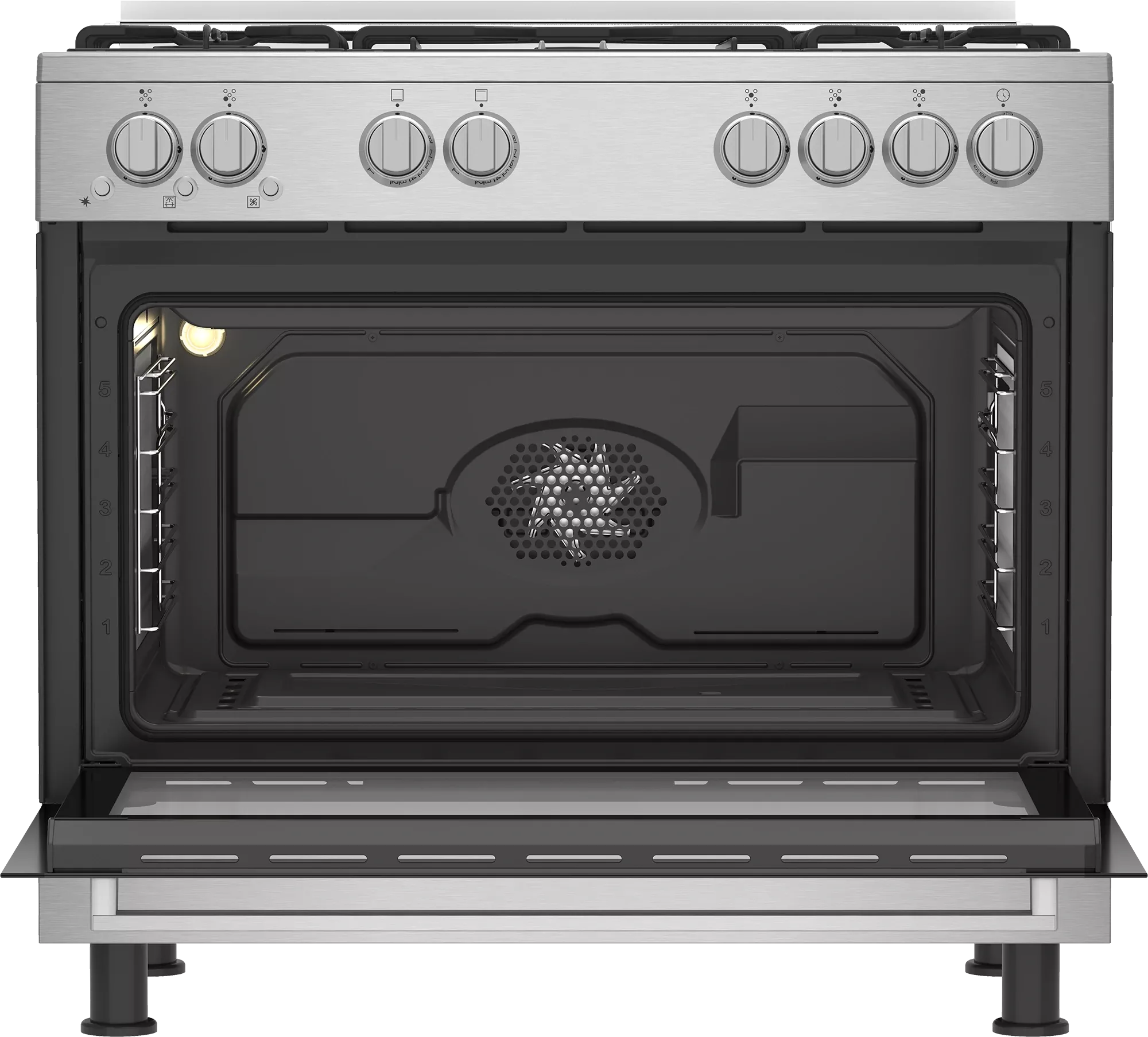 GGR15123GX NS Cuisinière BEKO 5 FEUX  90 CM VENTILLE INOX - 5