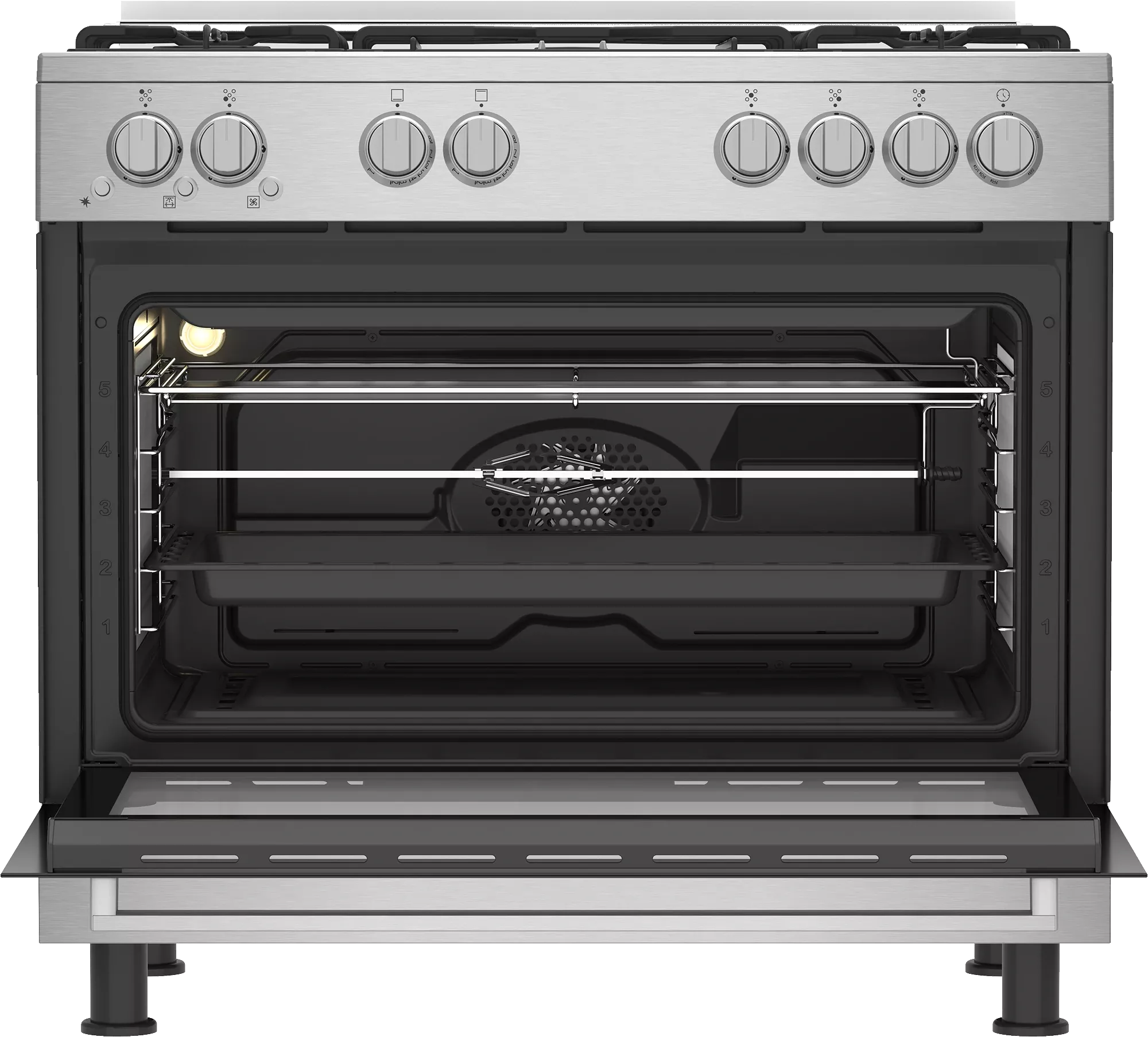 GGR15123GX NS Cuisinière BEKO 5 FEUX  90 CM VENTILLE INOX - 4