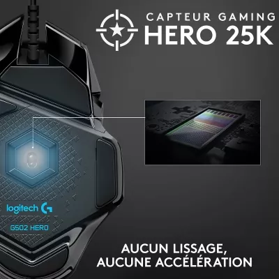 G502 souris LOGITECH G502 HERO BLACK LIGHT SYNCH - 1