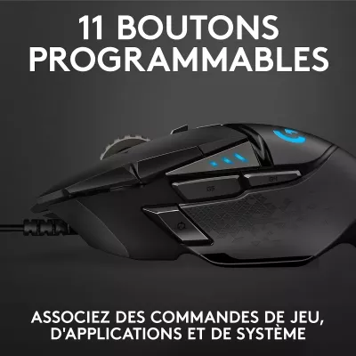 G502 souris LOGITECH G502 HERO BLACK LIGHT SYNCH - 3