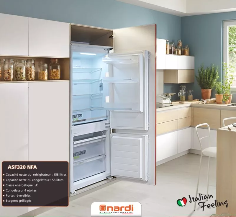 AS320NFA REFRIGERATEUR NARDI ENCASTRABLE COMBINE 256 L - 1