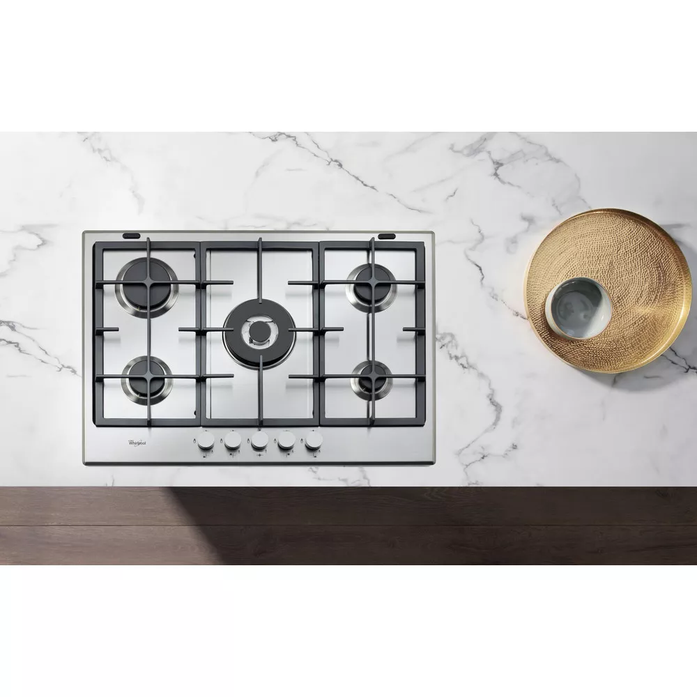 GMA 7522/IX plaque whirlpool 5 feux fonte 75cm inox - 2