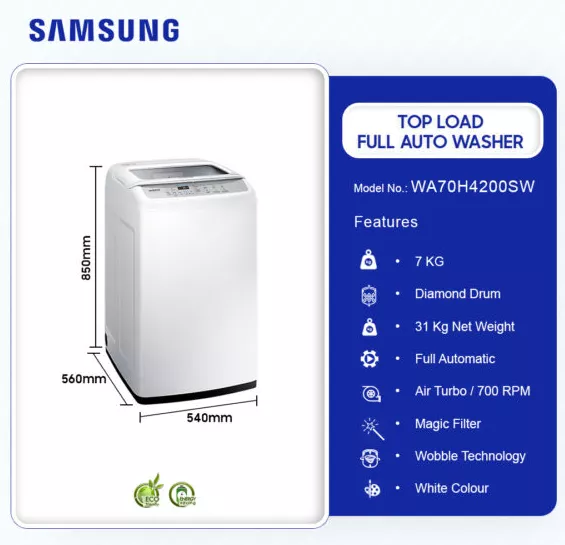 WA70H4200SY MACHINE A LAVER SAMSUNG TOP 7 KG 700TR GRIS - 5