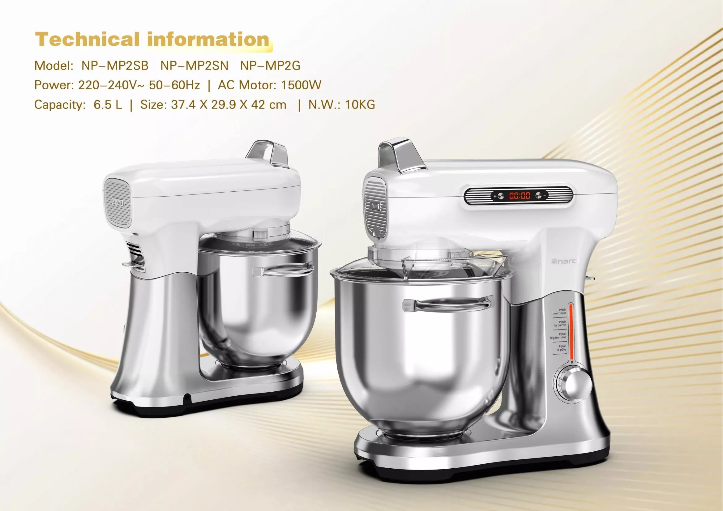 NP-MP2SB PETRIN Nardi MAESTRO PASTA BLAN 1500 W - 10