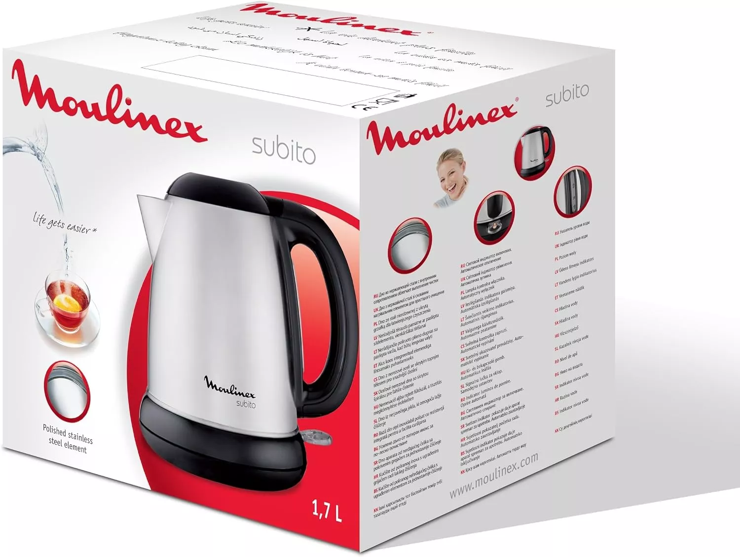 BY540D10 BOUILLOIRE MOULINEX  INOX 1,7L 2400W - 5