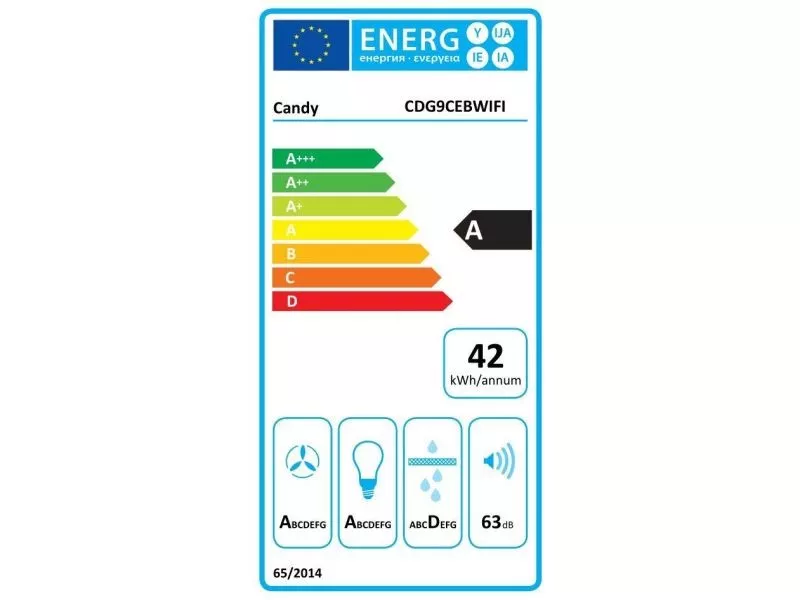 CDG9CEBWIFI HOTTE CANDY  DÉCORATIVE INCLINÉE 90 CM WIFI - 1