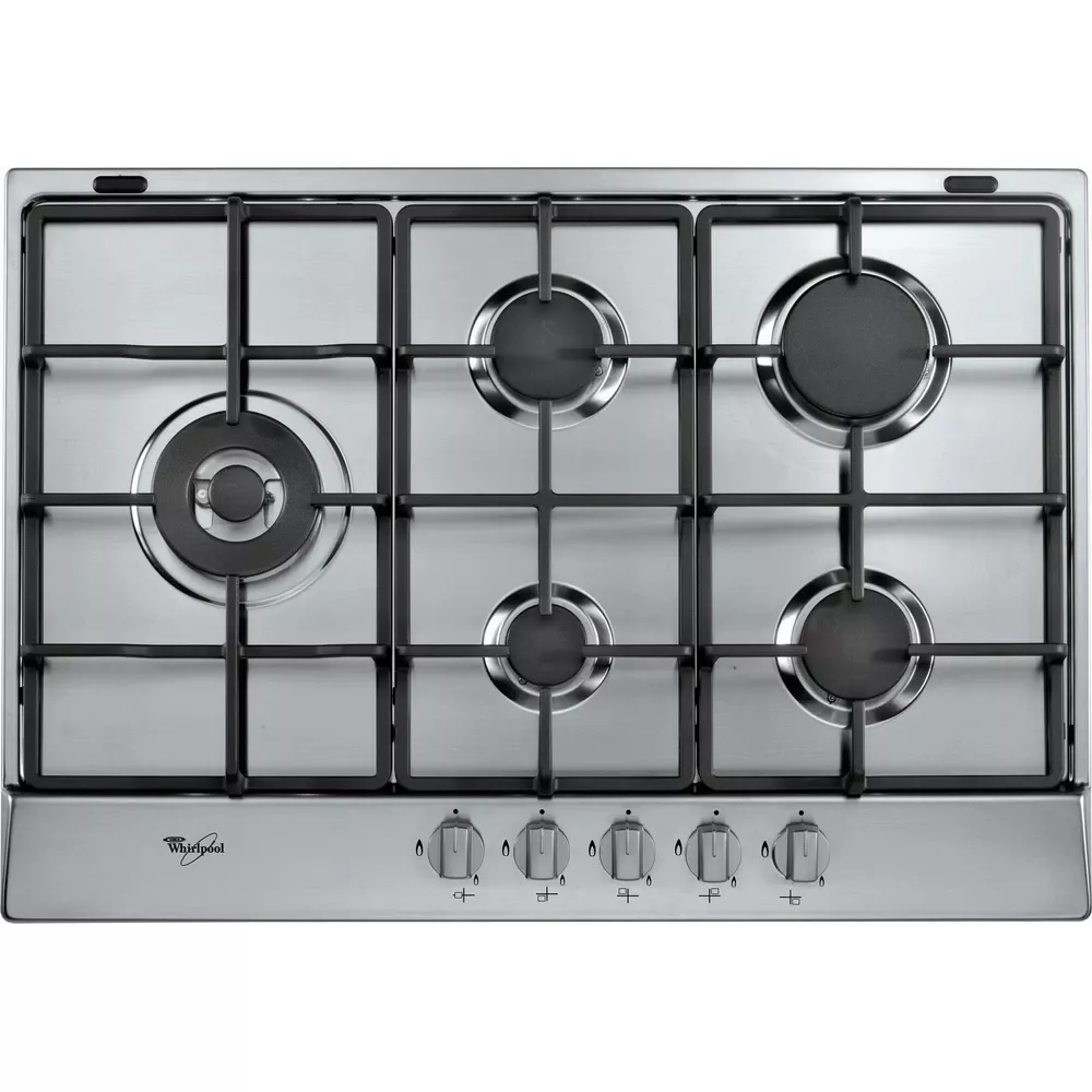 AKR3290IX PLAQUE WHIRLPOOL 5 FEUX INOX FONTE  75 CM AVEC WOK - 0