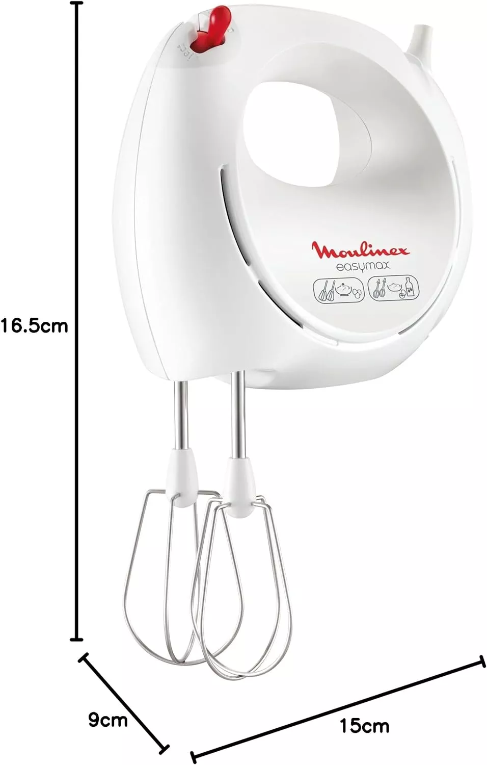 HM2501B1 BATTEUR MOULINEX EASY MAX 5 VITESSES 200 W - 6