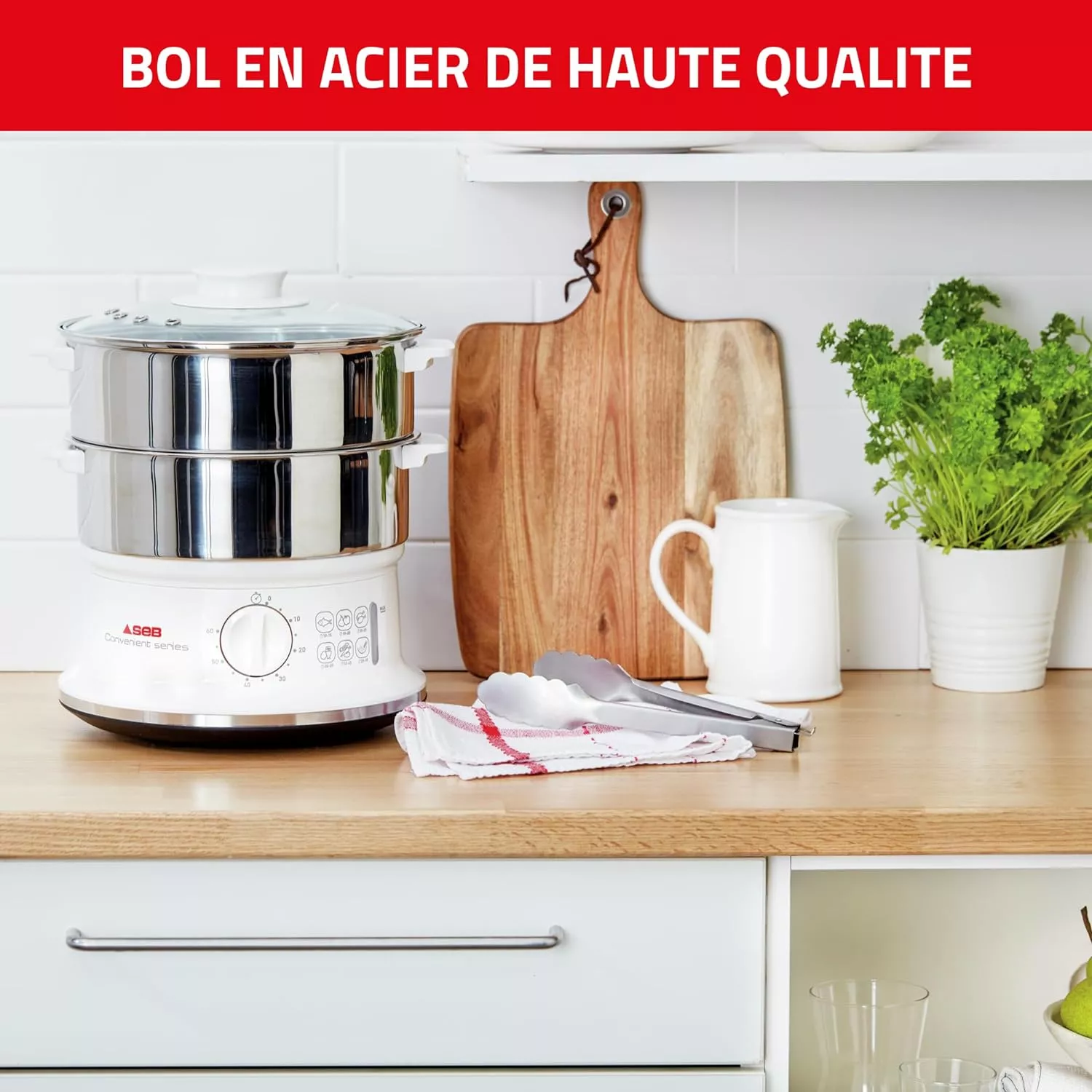 VC145100 CUISEUR VAPEUR SEB CONVENIENT 6L INOX 600W - 4