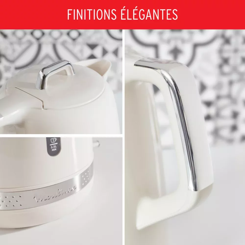 BY320A10 BOUILLOIRE MOULINEX 1.7L SOLEIL IVOIRE ANTI CALC - 6
