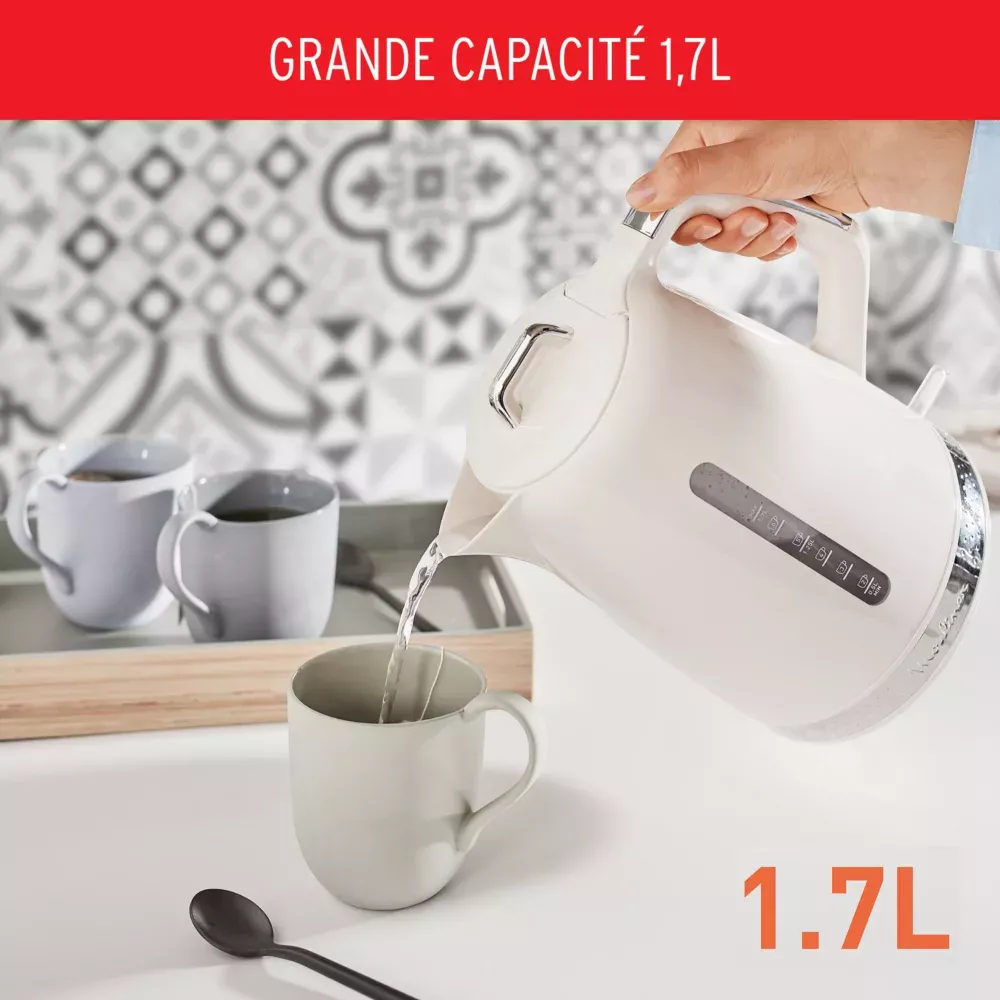 BY320A10 BOUILLOIRE MOULINEX 1.7L SOLEIL IVOIRE ANTI CALC - 8