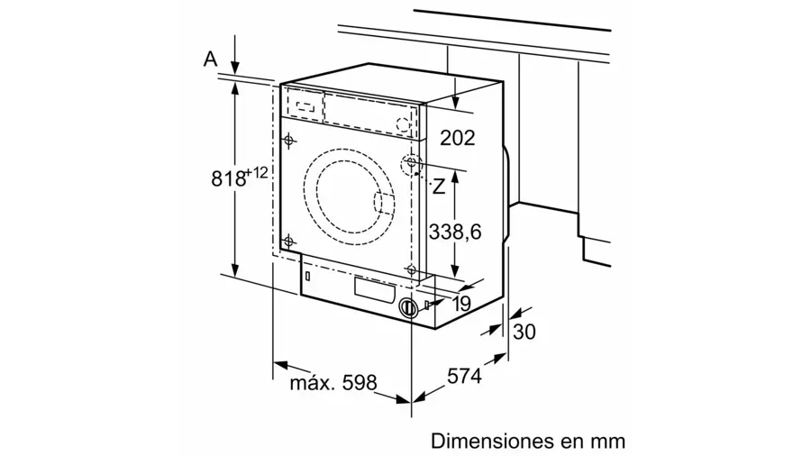 WI12W327ES MACHINE A LAVER Siemens  Lavadora Integrable 8 kg - 6