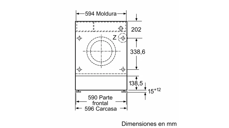WI12W327ES MACHINE A LAVER Siemens  Lavadora Integrable 8 kg - 7