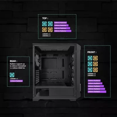 X603 NANO boitier RAIDMAX X603 NANO MESH ATX 4X ARGB - 1