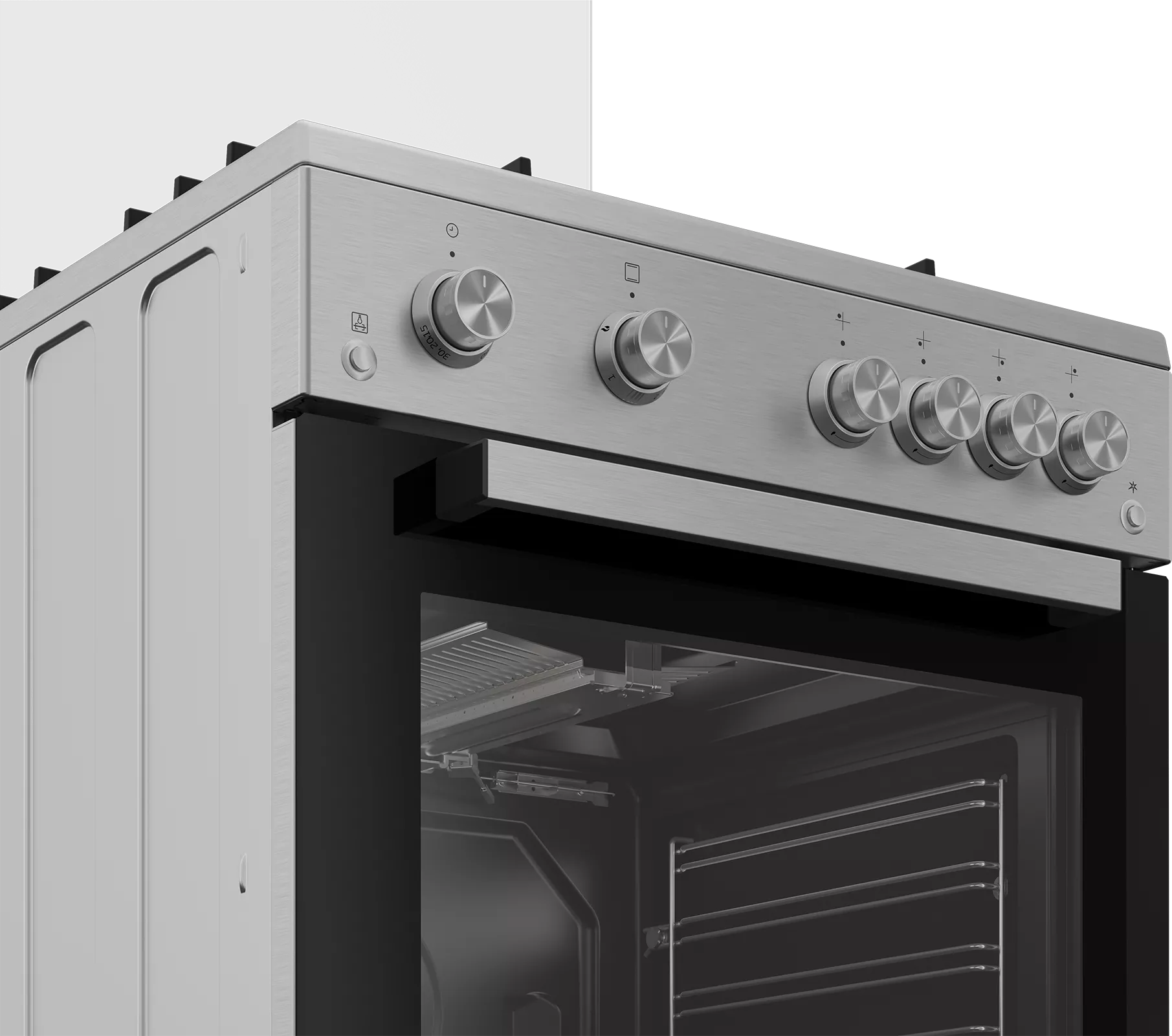 FSGT61121DXL CUISINIERE BEKO 03 FEUX+ 1 WOK INOX FONTE Catalyse - 2