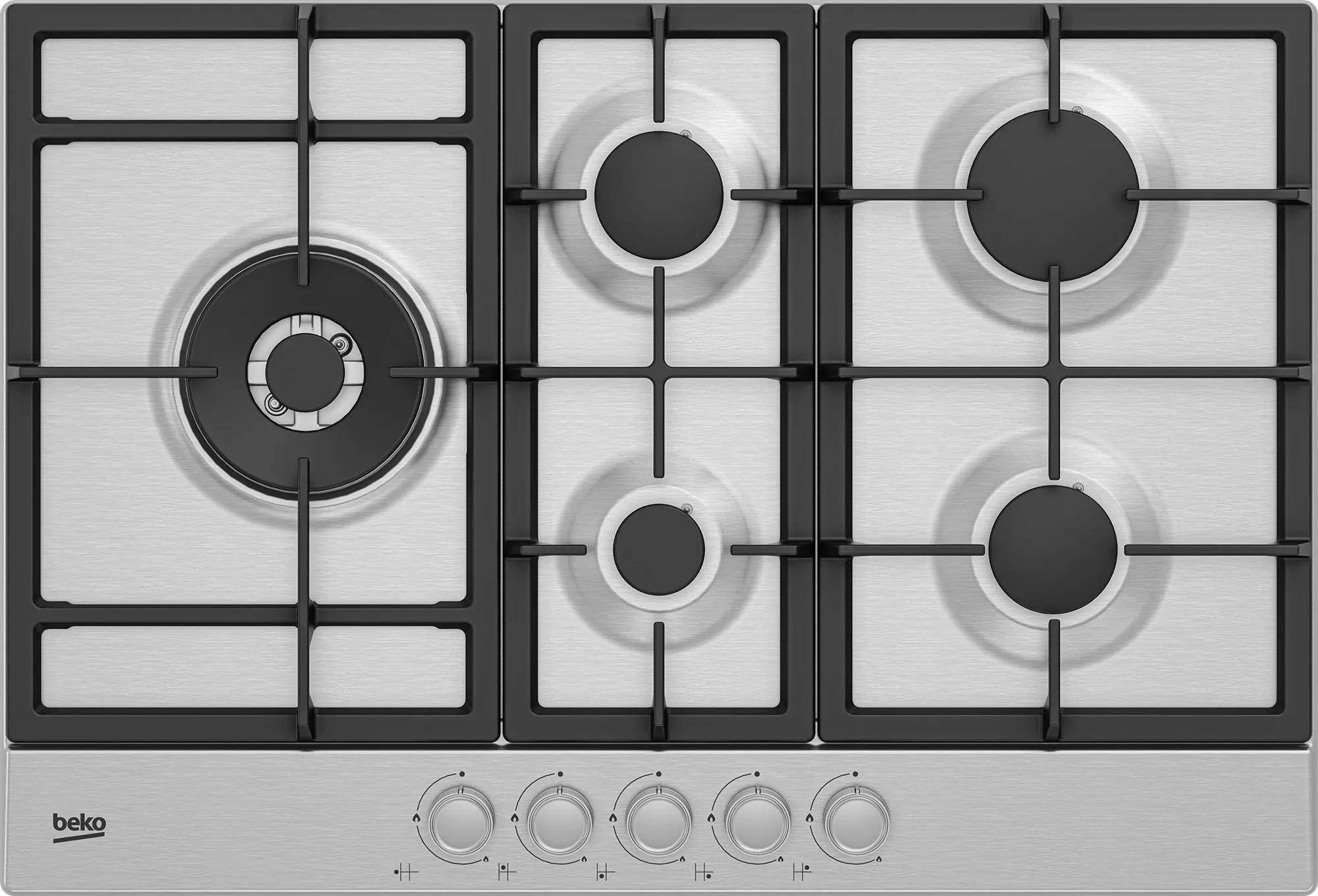 HIAL75225SX PLAQUE BEKO 75 CM 5 FEUX/WOK/ALLUMAGE INTEGRE - 0