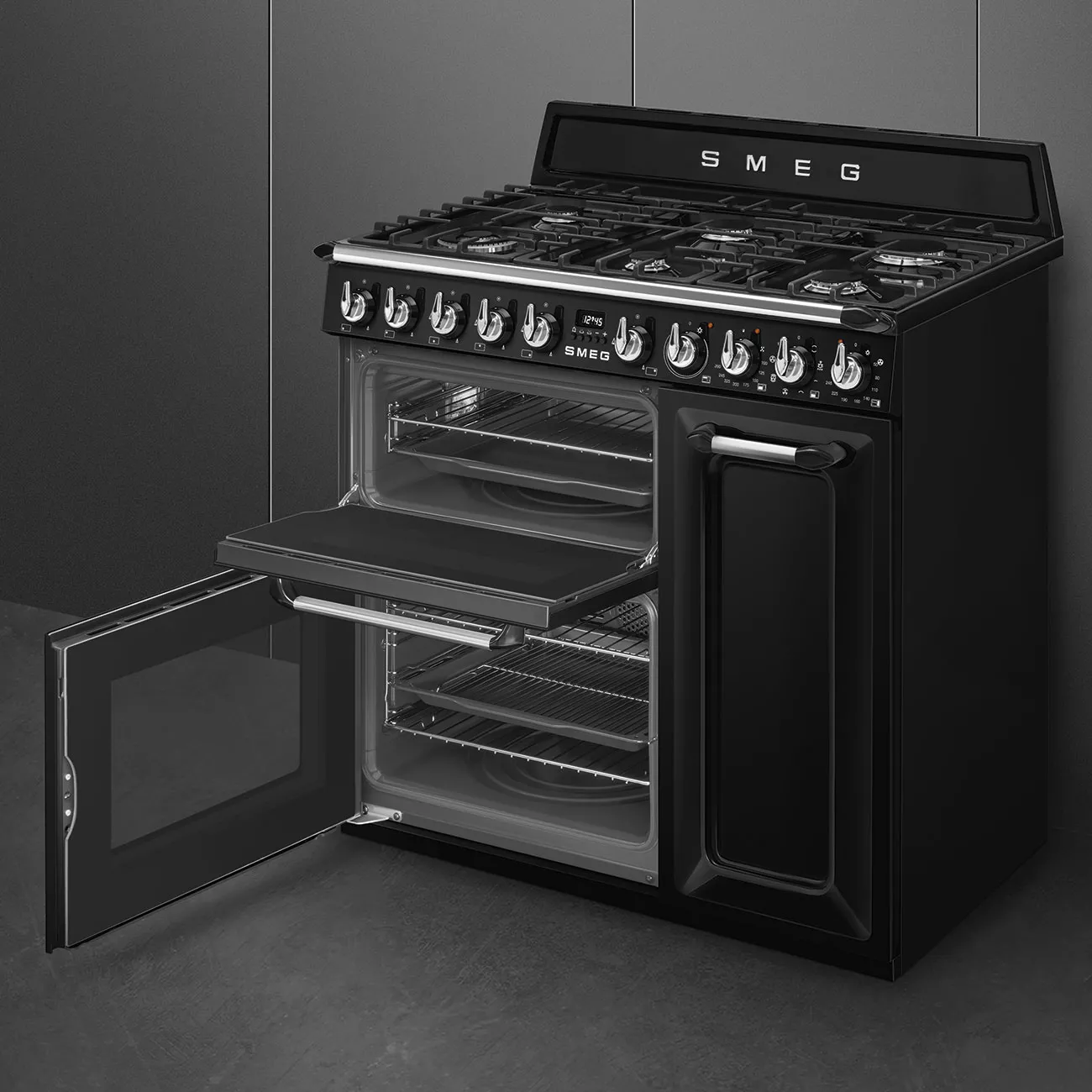 TR93BL CUISINIERE SMEG VICTORIA 90  6 FEUX DOUBLE COURONE - 4