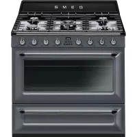 CUISINIERE SMEG VICTORIA 90 5 FEUX DOUBLE COURONE