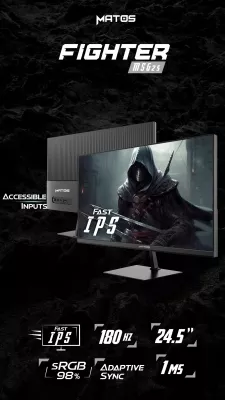 MSG-25 moniteur MATOS MSG-25 FIGHER 24.5' 180HZ IPS 1MS - 0