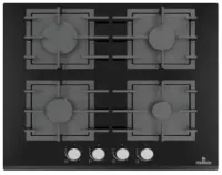 PLAQUE MODENA 60 CM VERRE NOIR 4 FEUX  Avec SABAF