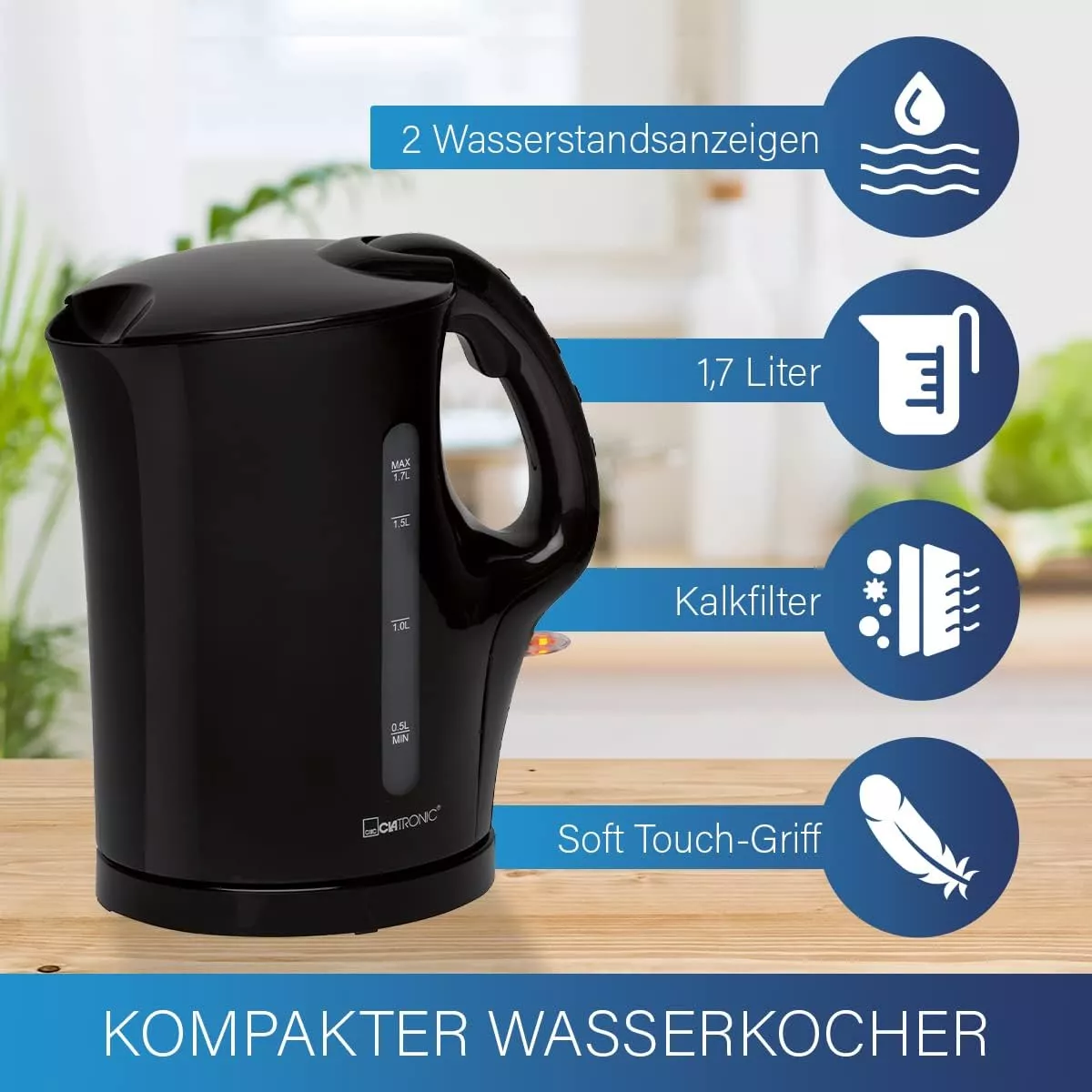 WK5011CB BOUILLOIRE BOMANN 1.7L 2200W Black - 1