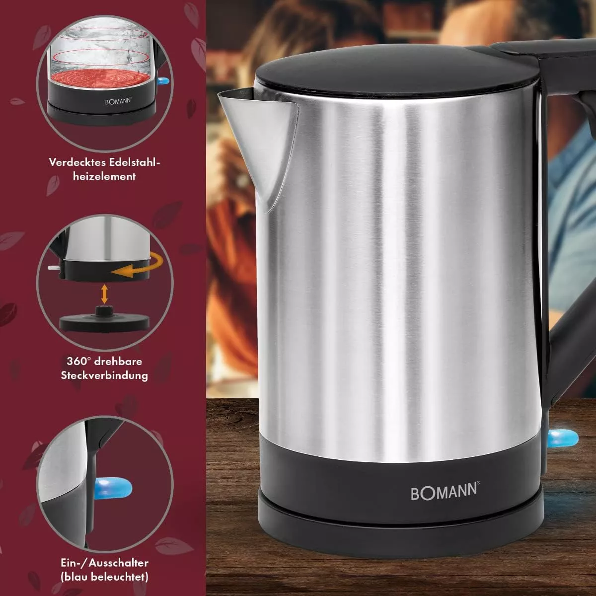 WKS3002CB BOUILLOIRE BOMANN 1.5L 2200W - 2