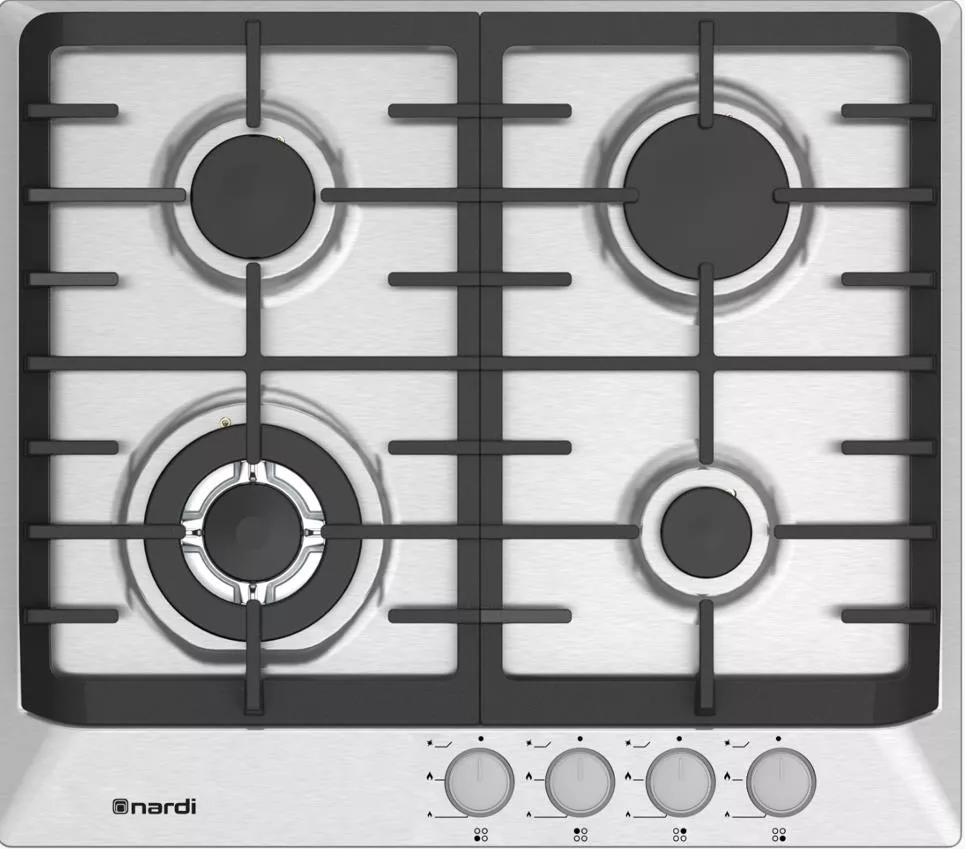 NTE64GSWF3 PLAQUE NARDI 4 FEUX INOX FONTE DOUBLE COURONE 60CM - 0