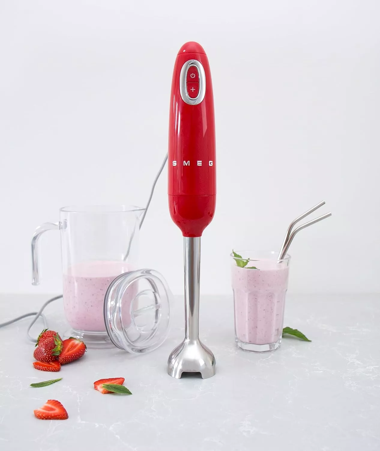 HBF11RDEU MIXEUR A BRAS SMEG ANNÉES 50 700W INOX ROUGE - 6